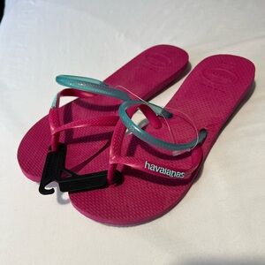 Havaianas Hot Pink and Teal 7/8 W